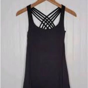 Lululemon Free To Be Wild Tank In Heathered Black / Black